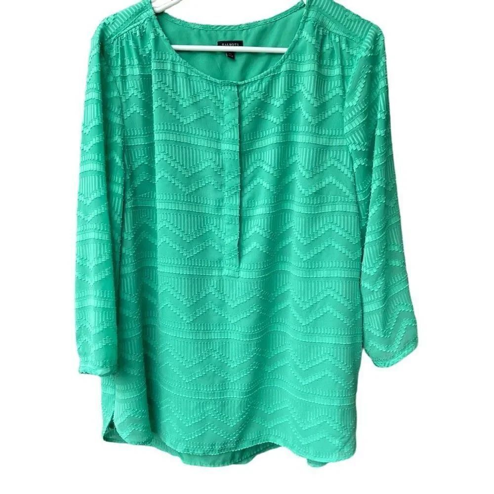 Talbots size XL textured lined 3/4 sleeves coastal,casual, vacation